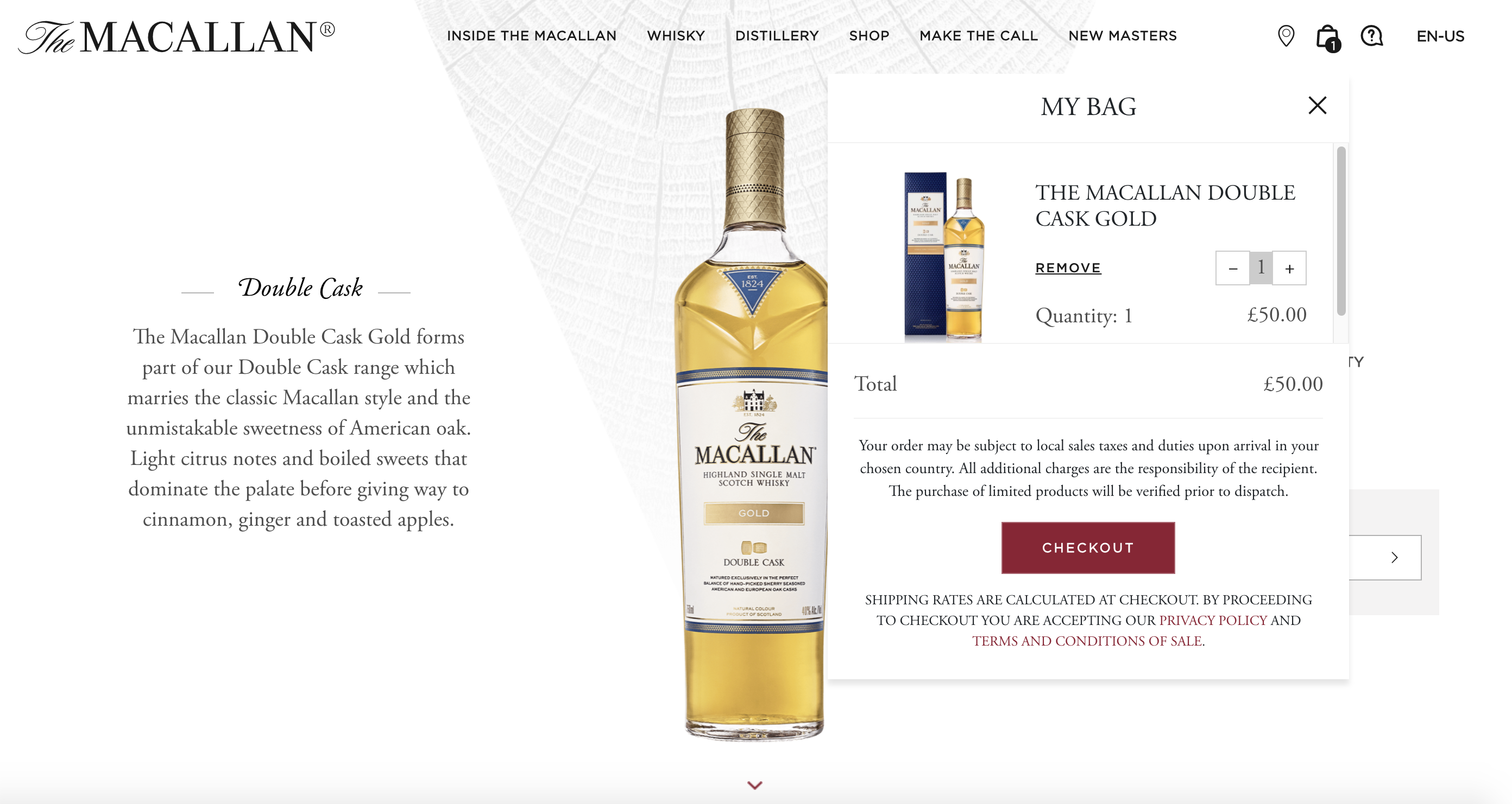 macallan checkout cart